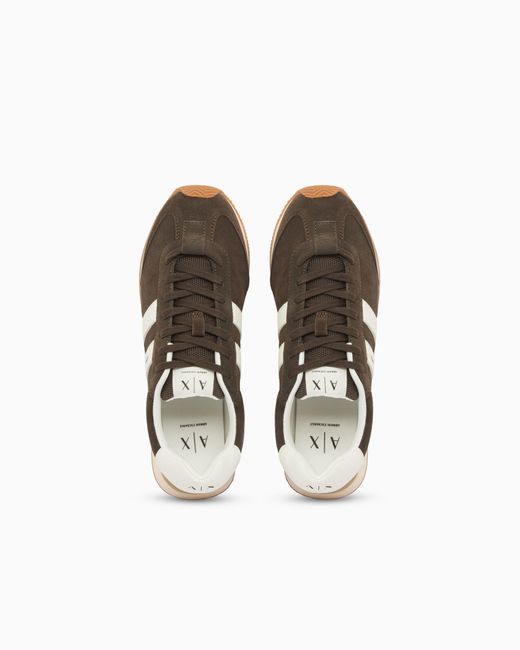 ARMANI EXCHANGE White Sneakers With Side Logo Band for men