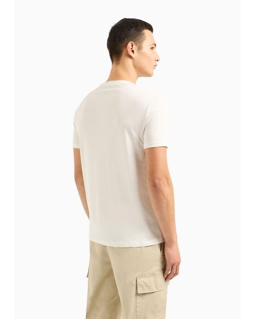 T-shirt Regular Fit In Cotone Con Stampa Fotografica di Armani Exchange in White da Uomo