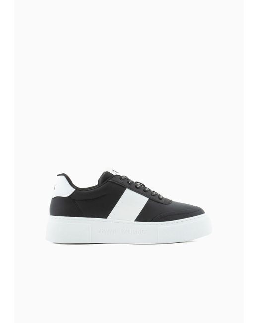 Armani Exchange Black Sneakers In With Contrasting Band