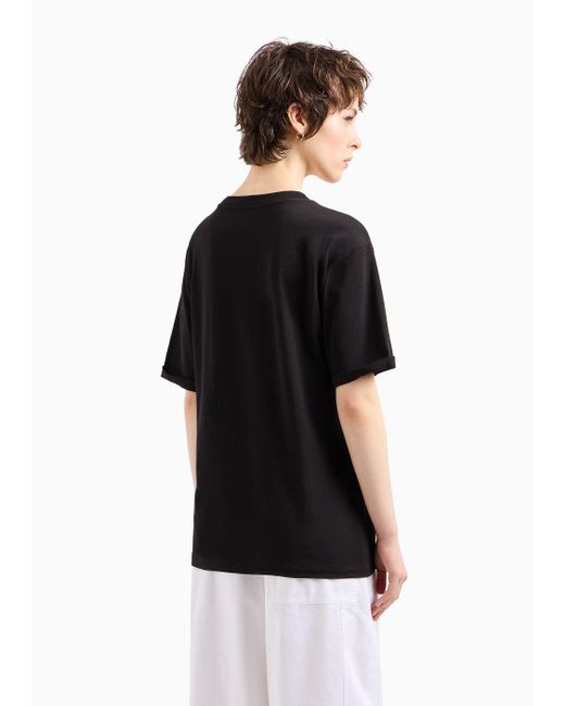 Armani Exchange Black Relaxed Fit T-shirts