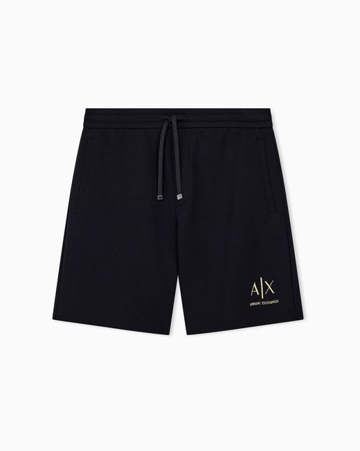 ARMANI EXCHANGE Blue Shorts Bonded Stretch Cotton Jersey Regular Fit for men