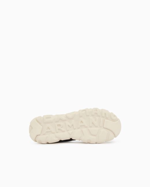 ARMANI EXCHANGE White Sneakers With Oversized Sole And Contrasting Inserts for men