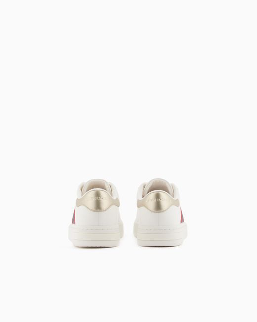 ARMANI EXCHANGE White Urban-Tech Sneakers With Webbing Details