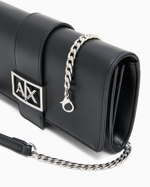 ARMANI EXCHANGE Black Wallet On Chain With Asv Logo
