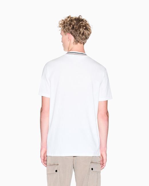 ARMANI EXCHANGE White Regular Fit Cotton T-Shirt for men