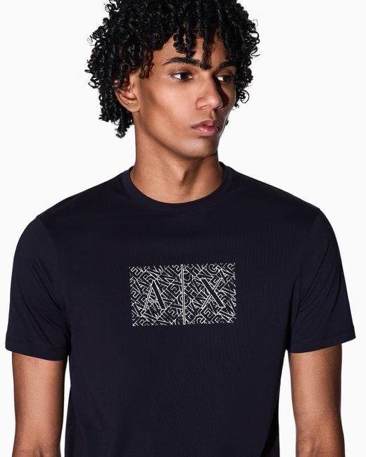 ARMANI EXCHANGE Blue Slim Fit T-Shirt for men