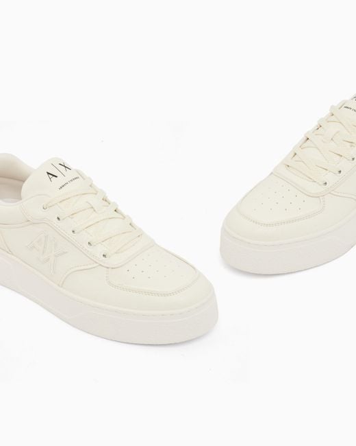 ARMANI EXCHANGE White Sneakers With Deer Effect for men