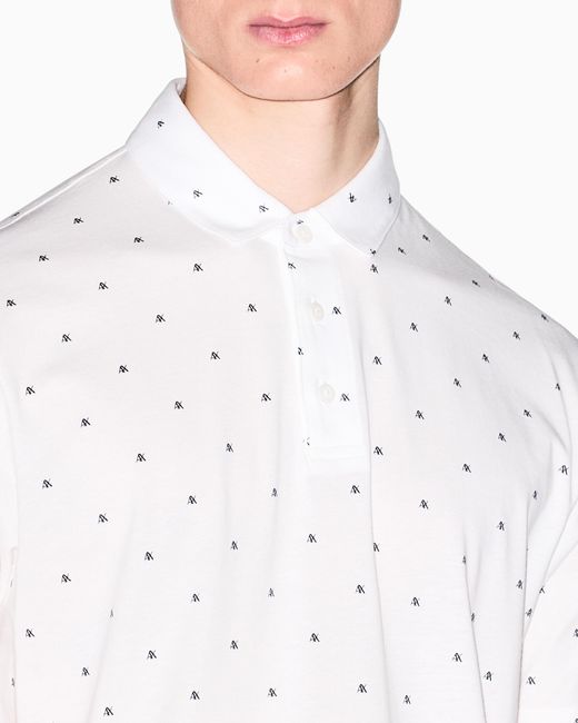 Polo De Punto De Algodón De Corte Regular ARMANI EXCHANGE de hombre de color White