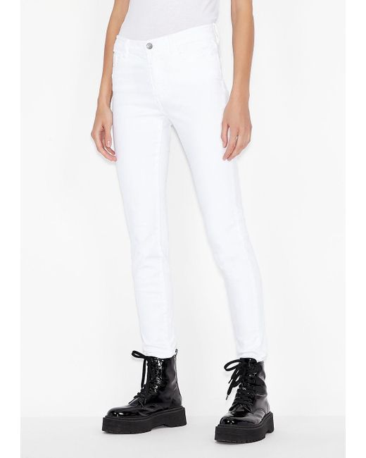 Armani Exchange Armani Exchange - J01 Super Skinny Stretch Denim Jeans in  White | Lyst