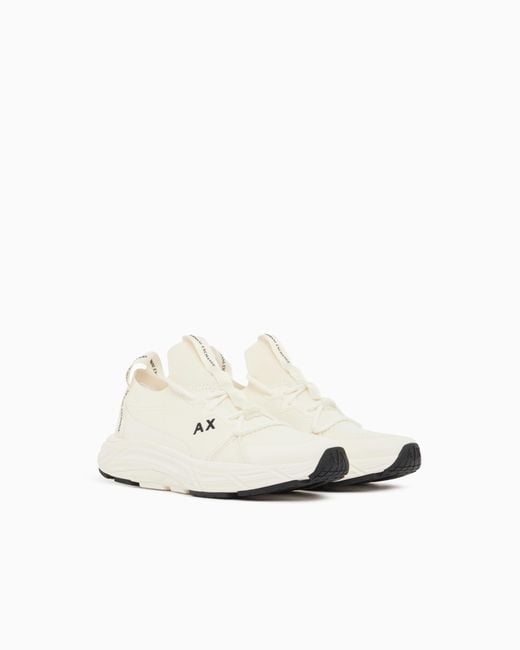 ARMANI EXCHANGE White Sneakers Mad Knit Thermoplastic for men