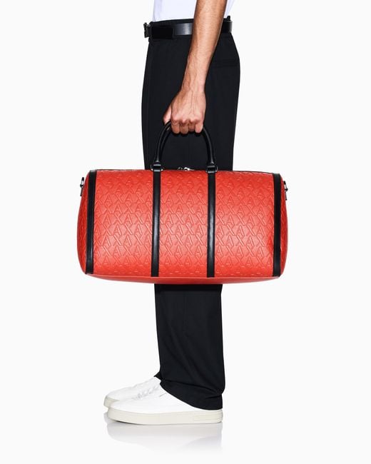 ARMANI EXCHANGE Red Technical Fabric Duffle Bag for men