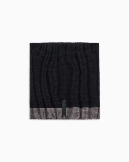 ARMANI EXCHANGE Black Soft Neck Scarf for men