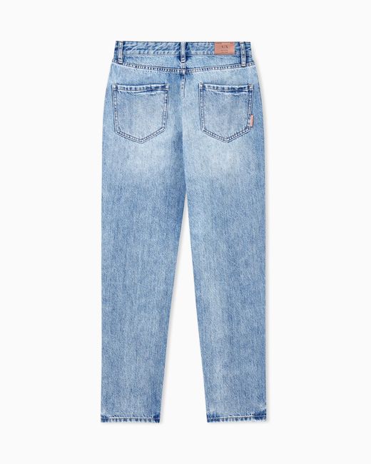ARMANI EXCHANGE Blue Oversized Fit 5 Pockets Denim Pant Rigid Cotton