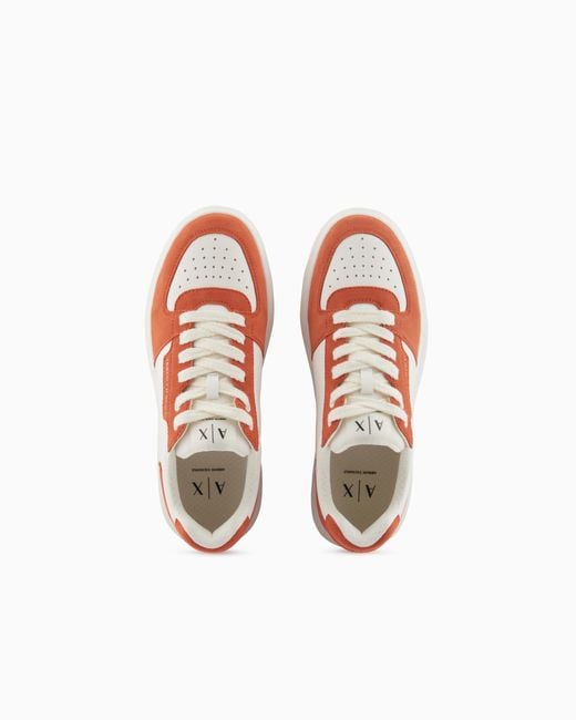 ARMANI EXCHANGE Pink Technical Fabric Sneakers for men