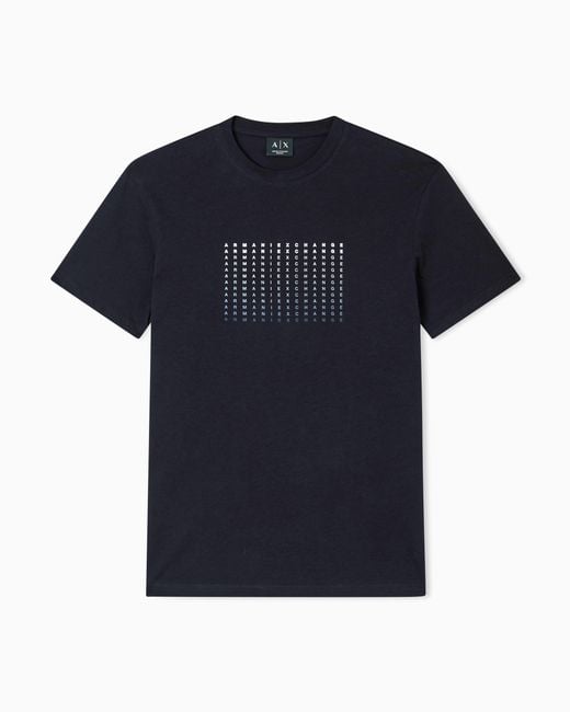 ARMANI EXCHANGE Blue Slim Fit Cotton T-Shirt for men