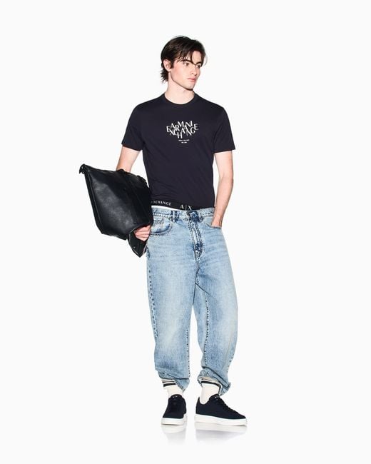 ARMANI EXCHANGE Blue Regular-Fit T-Shirt for men