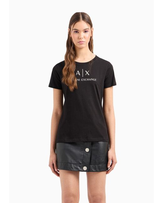 T-shirt Regular Fit di Armani Exchange in Black