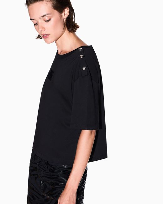 Camisetas Cropped ARMANI EXCHANGE de color Black