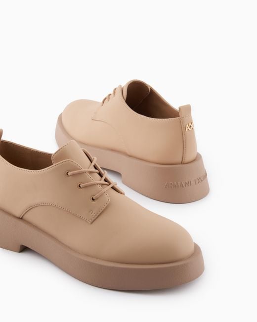 ARMANI EXCHANGE Natural Platform Lace-Ups With Ax Logo