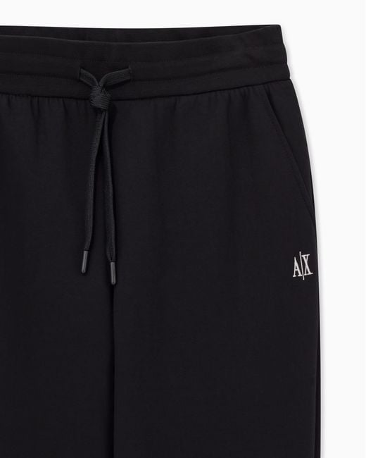 ARMANI EXCHANGE Black Regular Fit Trousers Jersey Bonded Stretch Cotton