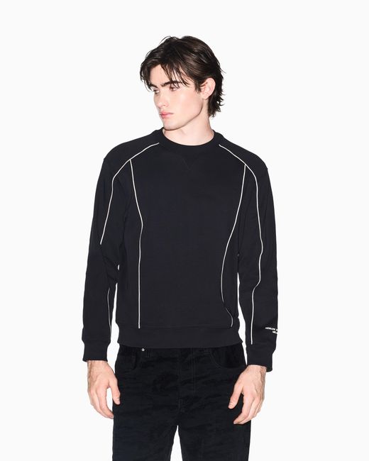ARMANI EXCHANGE Black Sophisticated Comfort Crewneck Interlock Sweatshirt for men