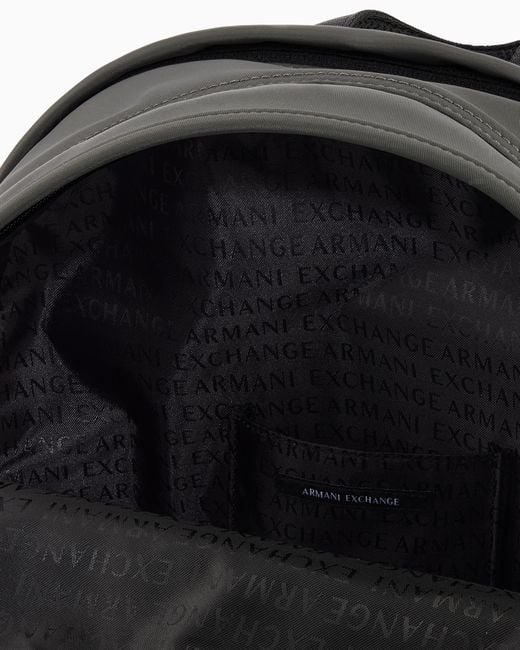 ARMANI EXCHANGE Black Technical Fabric Backpack for men