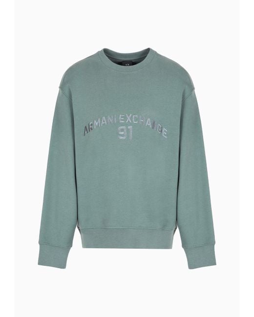 Armani Exchange Blue 1991 French Terry Cotton Sweatshirt for men