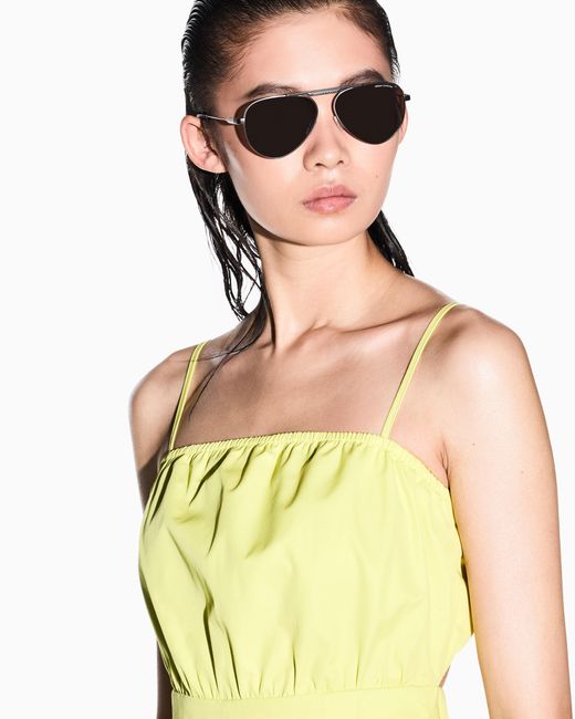 ARMANI EXCHANGE Yellow Utility Chic Cotton Twill Jumpsuit