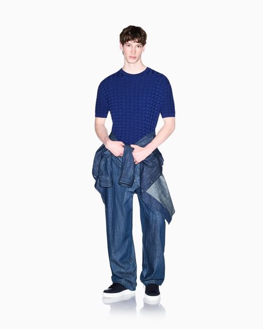 ARMANI EXCHANGE Blue Regular Fit Pullover for men