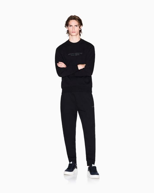 ARMANI EXCHANGE Sweatshirt Mit Rundhalsausschnitt Und Farblich Abgestimmtem Logo in Black für Herren