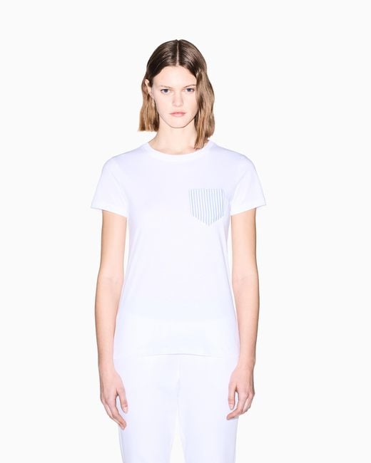 ARMANI EXCHANGE White Regular Fit T-Shirt