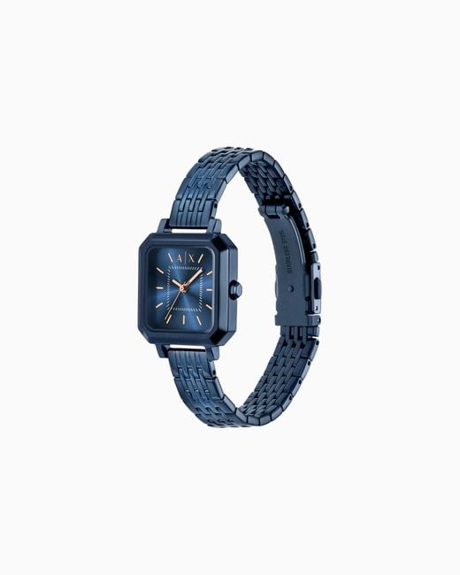 ARMANI EXCHANGE Blue Three-Hand Stainless Steel Watch