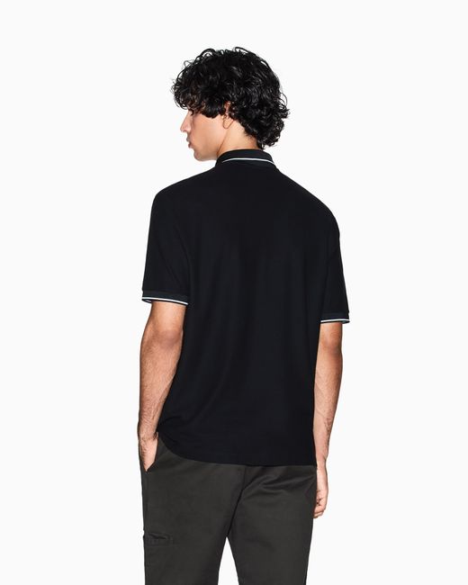 Polo Regular Fit Profili A Contrasto di ARMANI EXCHANGE in Black da Uomo