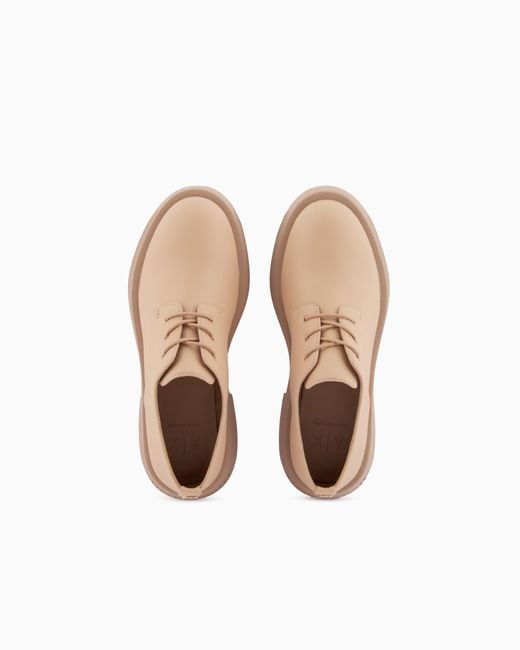 ARMANI EXCHANGE Natural Platform Lace-Ups With Ax Logo
