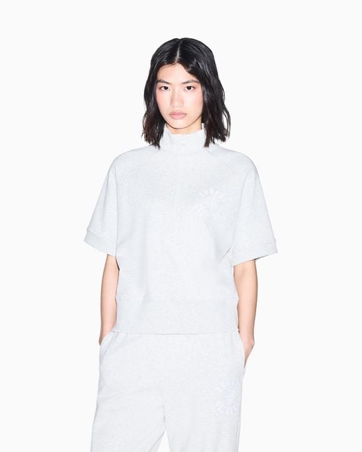 ARMANI EXCHANGE White Sweatshirt Cotton French Terry