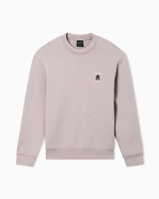 ARMANI EXCHANGE Pink Crewneck Sweatshirt With Logo for men