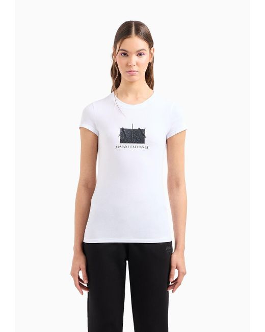 Armani Exchange White Armani Sustainability Values Slim Fit T-shirt