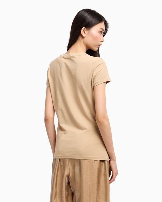 ARMANI EXCHANGE Natural Slim Fit T-Shirt With Central Logo
