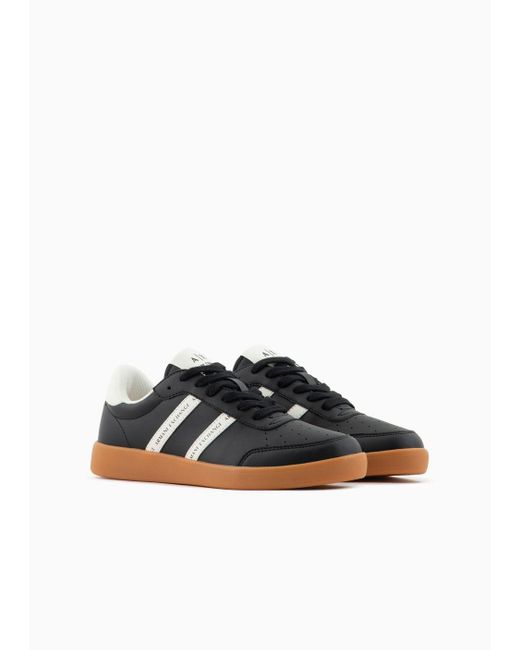 Armani Exchange Black Sneakers With Contrasting Side Bands
