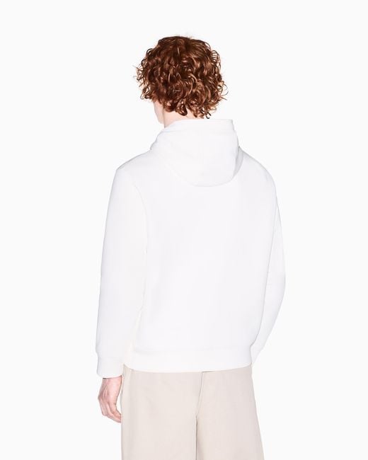 ARMANI EXCHANGE White Cotton Hoodie for men