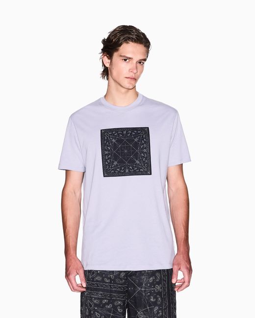 T-Shirt Regular Fit Con Stampa Caleidoscopio di ARMANI EXCHANGE in Gray da Uomo