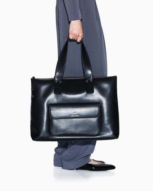 Borsa A Mano Con Tasca Esterna di ARMANI EXCHANGE in Black
