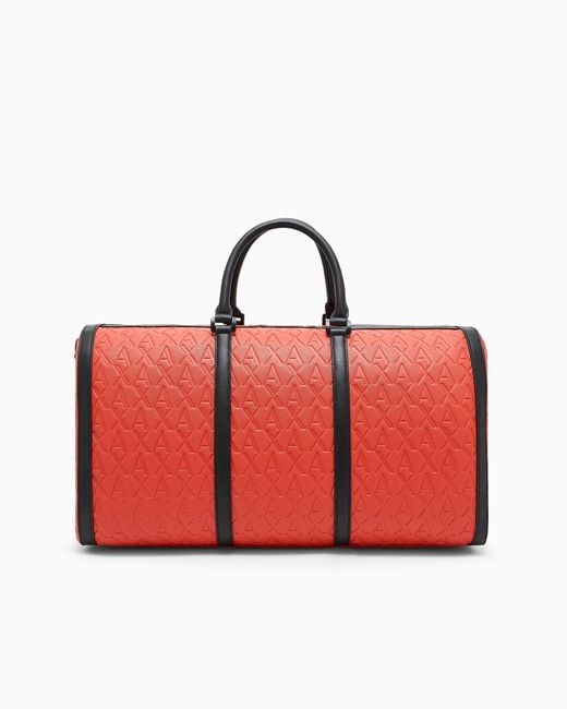 ARMANI EXCHANGE Red Technical Fabric Duffle Bag for men