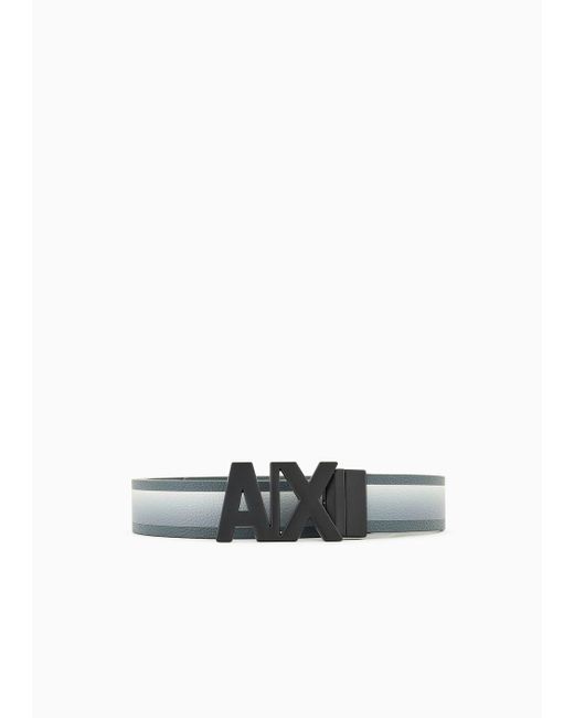 Armani Exchange White Belt With Degradé Band And Logo for men