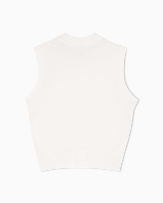 ARMANI EXCHANGE White Fine Knit Cotton Top
