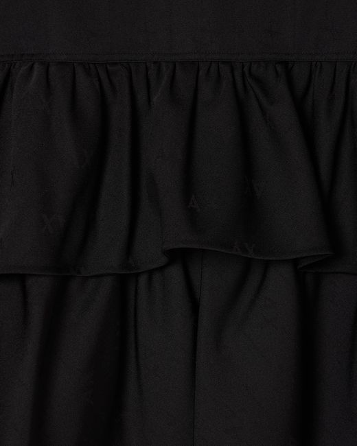 ARMANI EXCHANGE Black Bomber Jacket With Ruffles On The Back