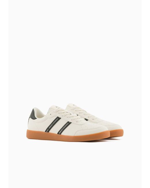 Armani Exchange White Econappa Sneakers With Tone-on-tone Details for men