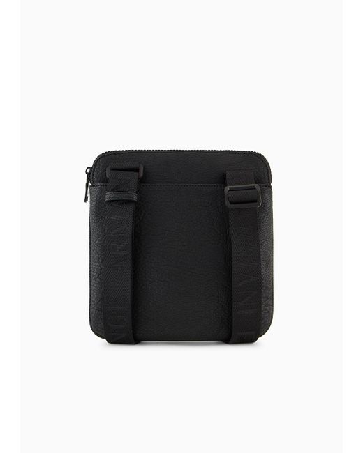 Crossbody Bag Effetto Martellato di Armani Exchange in Black da Uomo