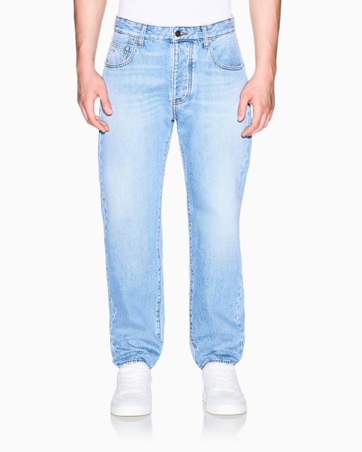 ARMANI EXCHANGE Blue Oversized Fit 5 Pockets Denim Pant for men