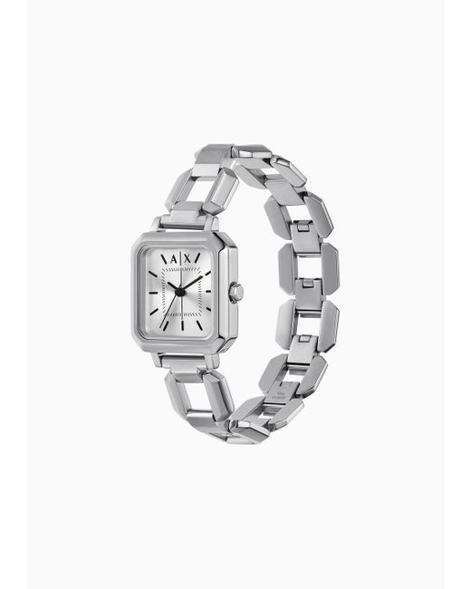 Armani Exchange White Three-hand Stainless Steel Watch